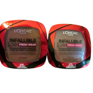 Loreal infallible 24hr fresh wear powder foundation #375 waterproof lot of 2